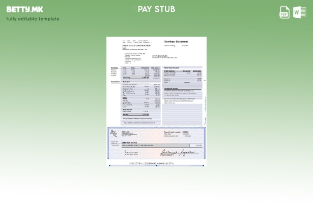 Модерен стил шаблон за извод за заработка на Construction LLC